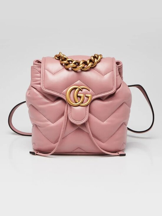 Gucci Pink Quilted Leather Marmont Backpack Bag main image 4